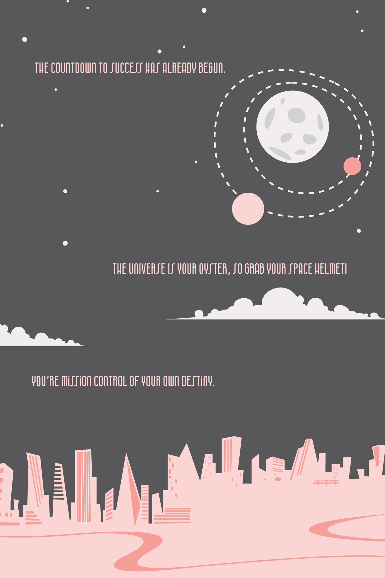 Spaceman illustration with words
