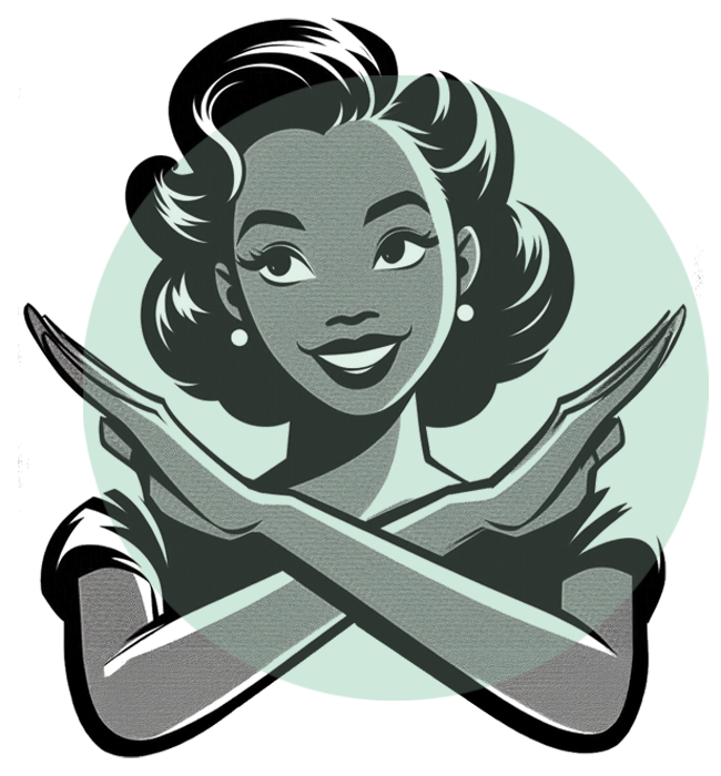 Cartoon woman making a no gesture
