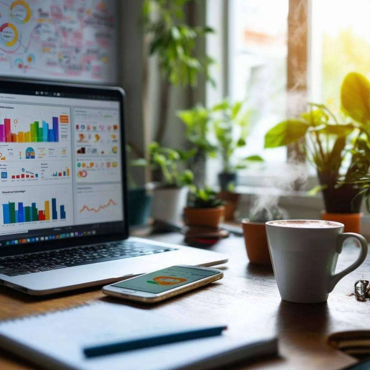 Depicts a sleek, modern workspace designed for digital marketing professionals-2