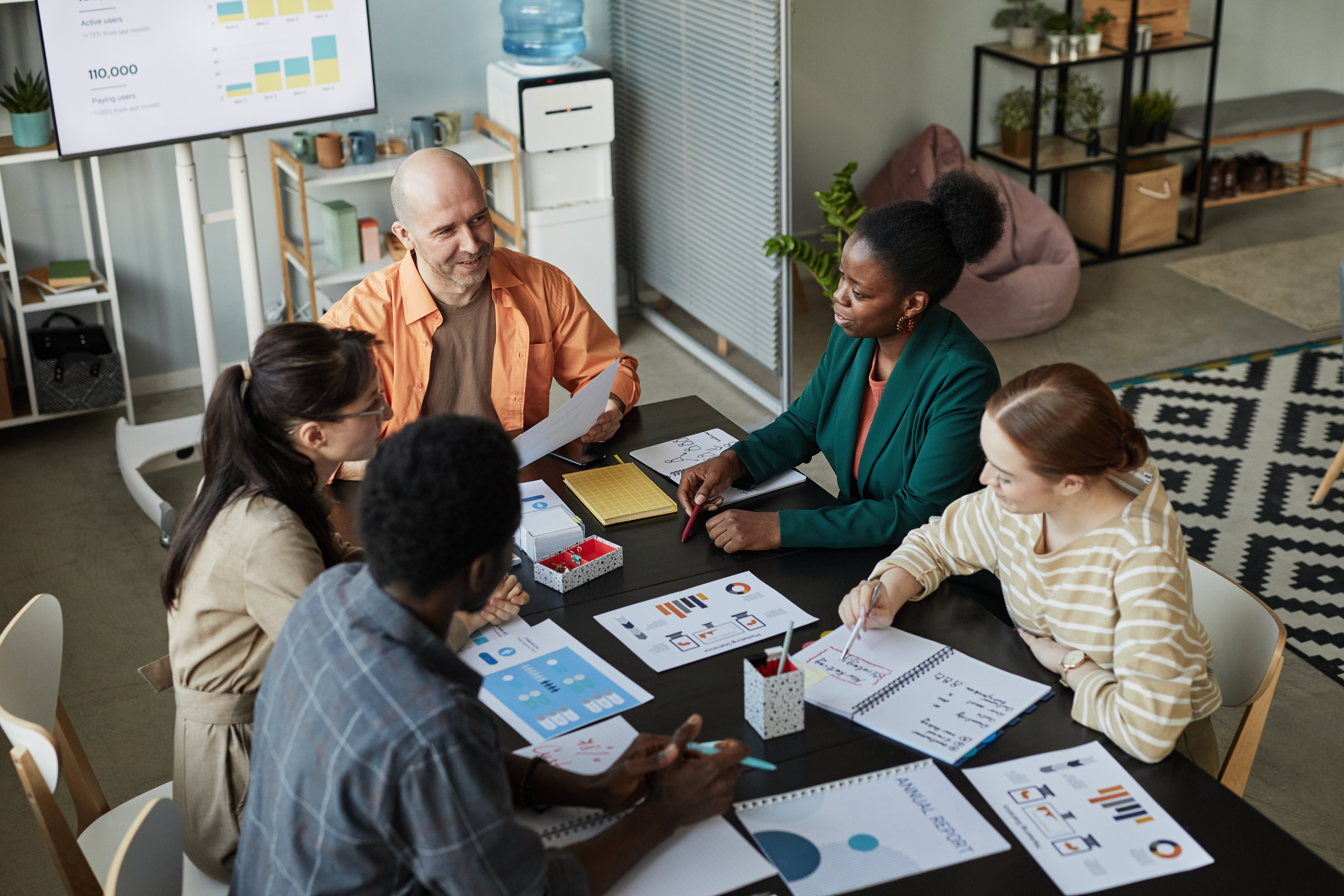HubSpot implementation team discussing a project. 